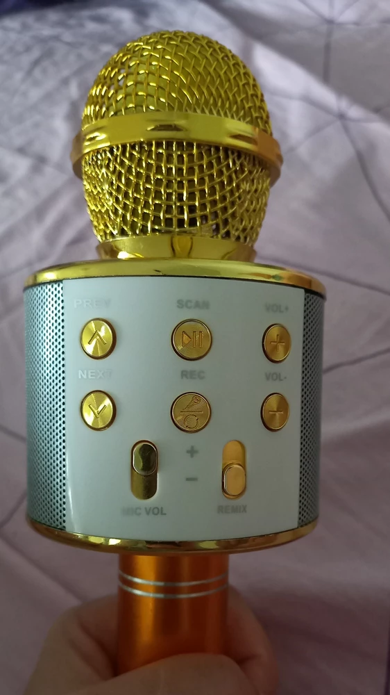 Хороший микрофон, ребёнок доволен. Можно менять голоса.Звук хороший.Советую.